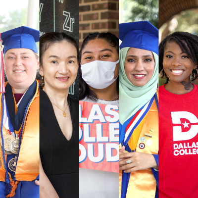 A photo showing diverse Dallas College students of color