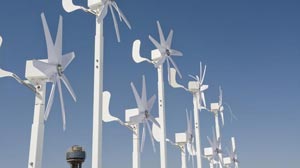 Wind turbines atop El Centro's Downtown Campus