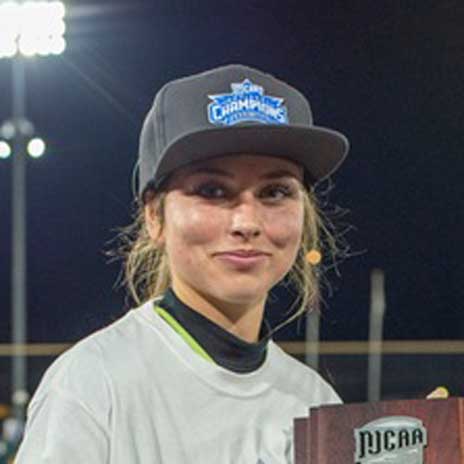 Dallas College Brookhaven soccer's Kaley Robison holding award