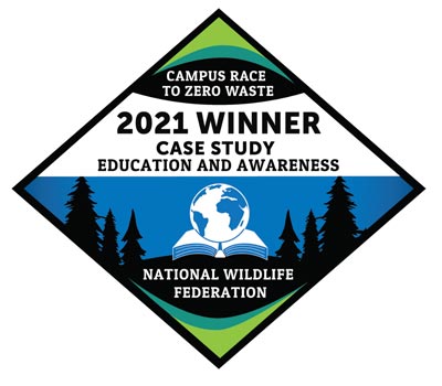 Campus Race to Zero Waste, 2021 Winner, Case Studey Education and Awareness, National Widlife Federation