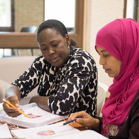 Students study between class