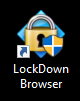 Captura de pantalla del icono del navegador LockDown Browser en el escritorio.