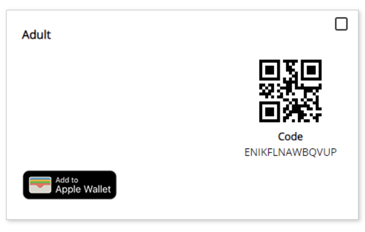 screenshot of a ticket with QR code