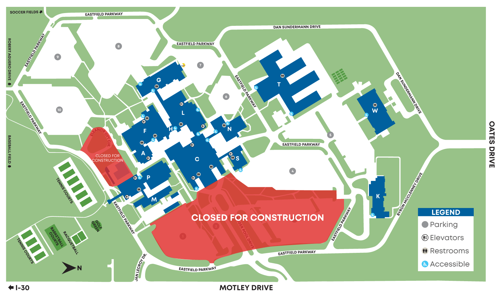 Map of Eastfield Campus
