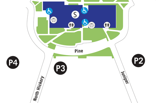 Map of Admissions Office at Our Brookhaven Campus
