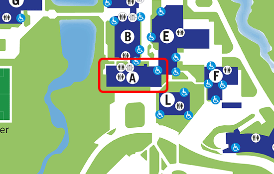Map of Admissions Office at Our Cedar Valley Campus