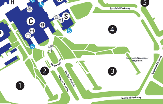 Map of Admissions Office at Our Eastfield Campus