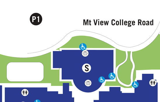 Map of Admissions Office at Our Mountain View Campus