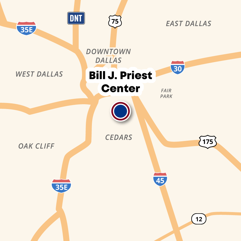 Bill J. Priest Center is in Dallas on Corinth Street