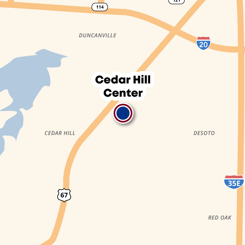 Cedar Hill Center is located off of Belt Line Rd. in Lancaster, Texas