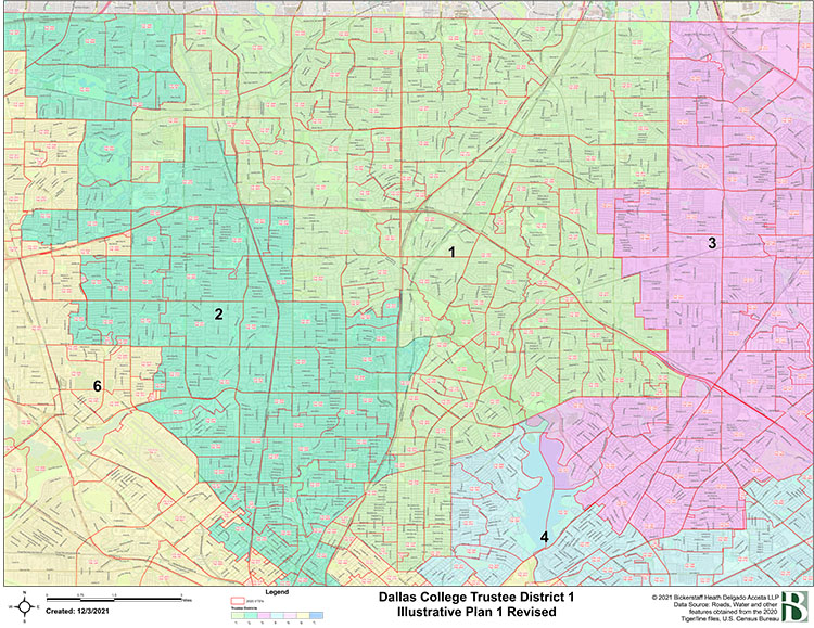 Dallas College Trustee District 1 Map