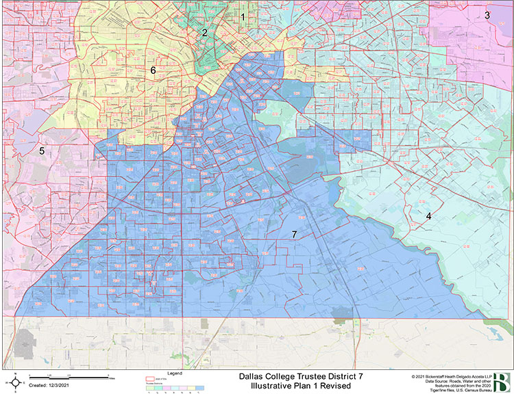 Dallas College Trustee District 7 Map