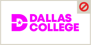 Dallas College Logo that has its colors changed that isnt recommended to use