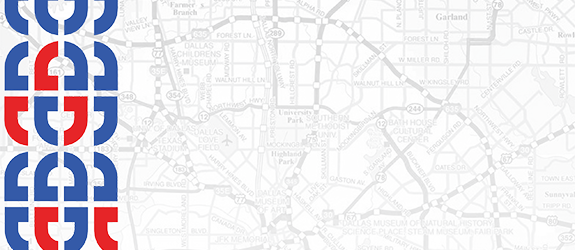 Map of Dallas area in a PowerPoint slide