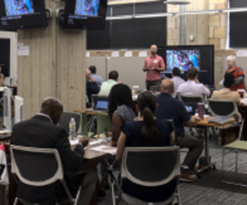 Participants take part in a hybrid planning session