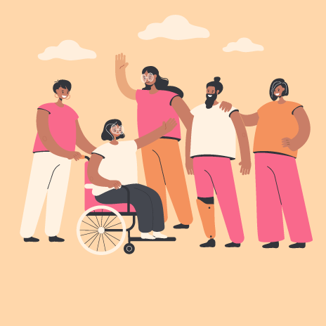 Illustration of people with different abilities