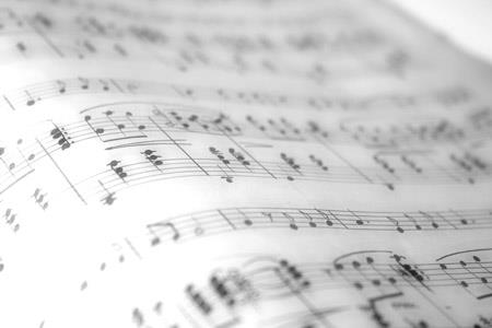 Closeup of sheet music
