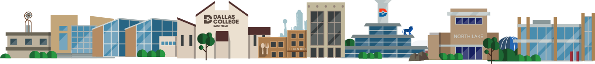 An illustration of each of the Dallas College campuses