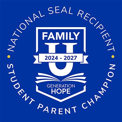 FamilyU National Seal Recipient - Student Parent Champion seal
