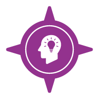 icon with a head and a lightbulb in the center