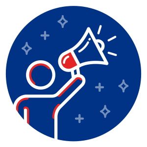 Illustration of a person using a megaphone