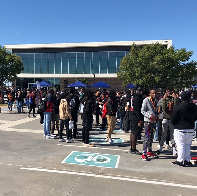 Crowd of students and presenters at TEXO Expo