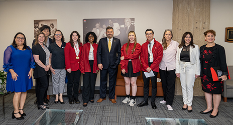 SkillsUSA award winners with Dr. Lonon