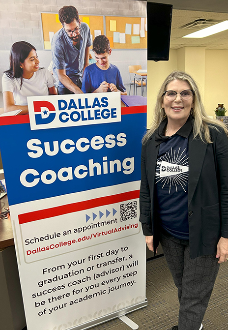 Lara Dodson-Tello next to Success Coaching pop-up banner