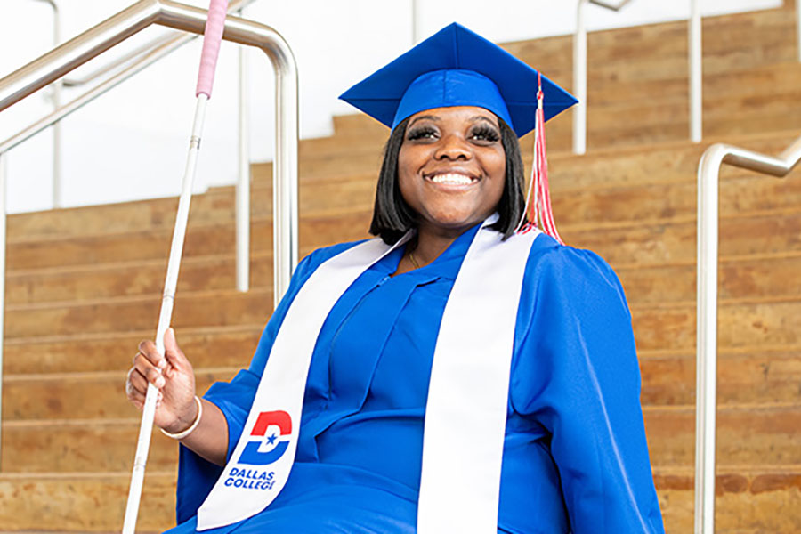 Ariana Dewberry poses for picture at Curtis Culwell Center