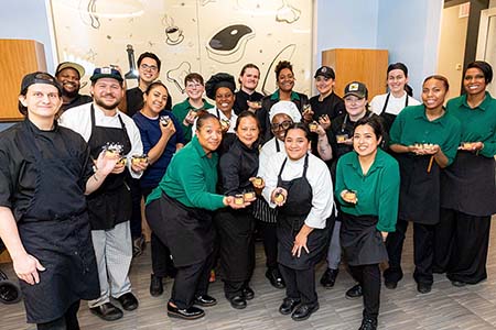 Group of culinary students