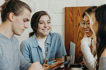 Group of students talking