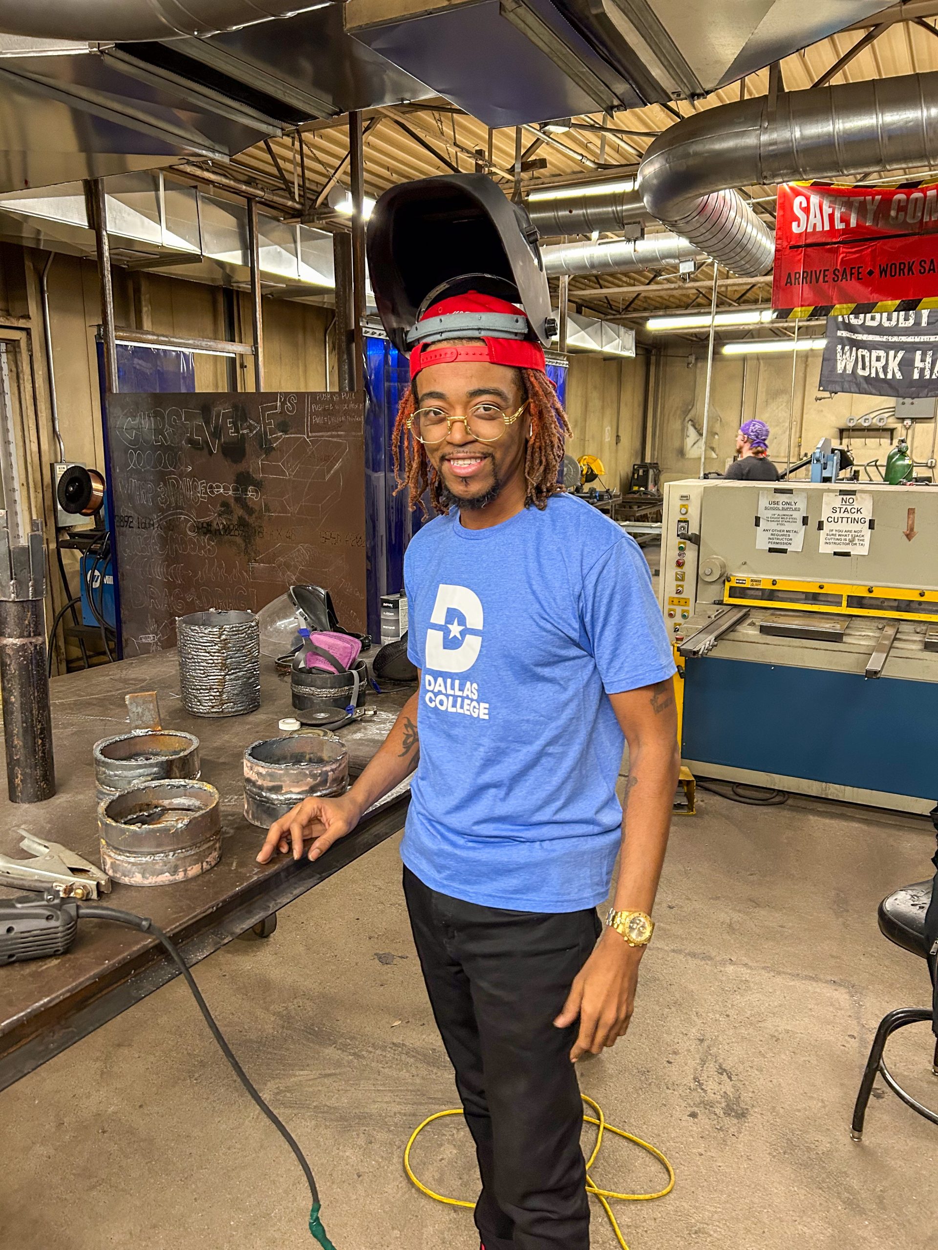 LeShawn Lee in Welding Lab