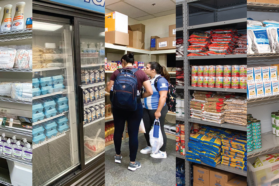 Food Pantry with two students