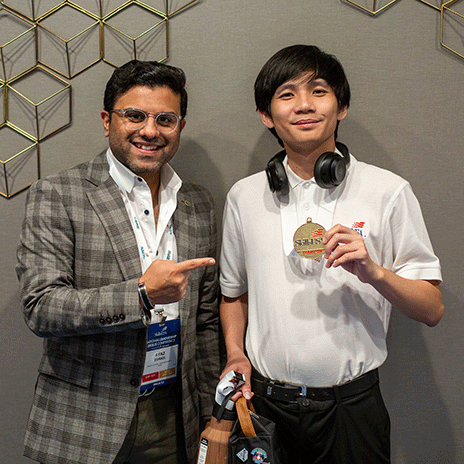 SkillsUSA advisor Ayaz Ismail and student Minh Kieu