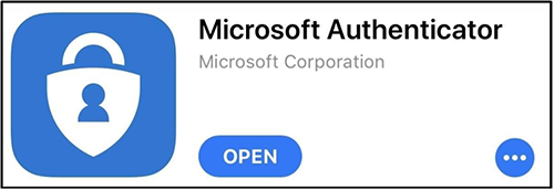 screenshot of the Microsoft Authenticator App on the apple app store and google play store
