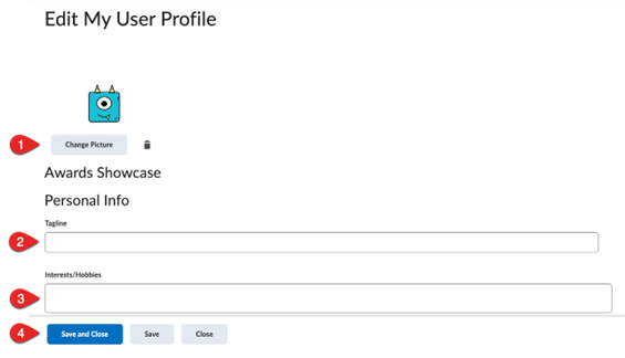 This is a screenshot of the Edit My User Profile settings in eCampus.