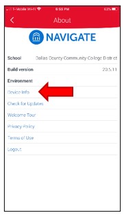 About screen. Under Environment section, select