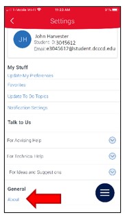 Settings. Under section