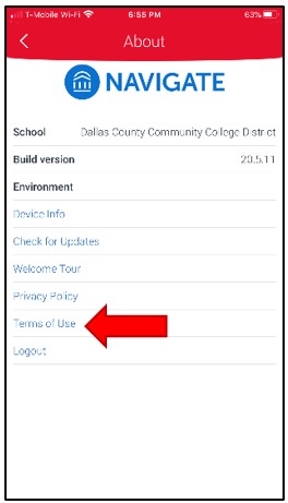 About screen. Under Environment section, select