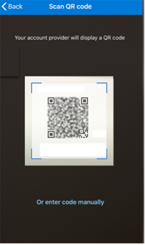 screenshot of the QR code that is displayed on your computer to scan on your mobile device