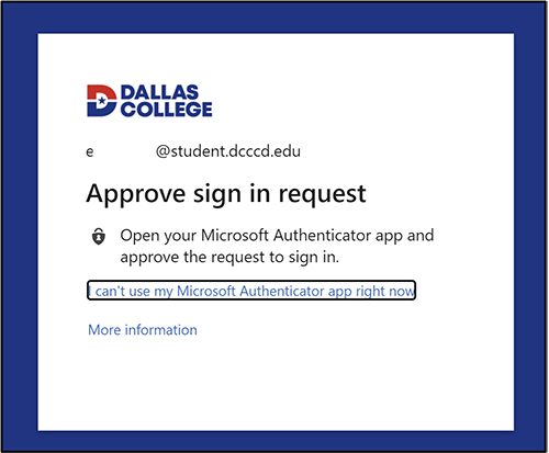 screenshot of approving your sign in request for Dallas College