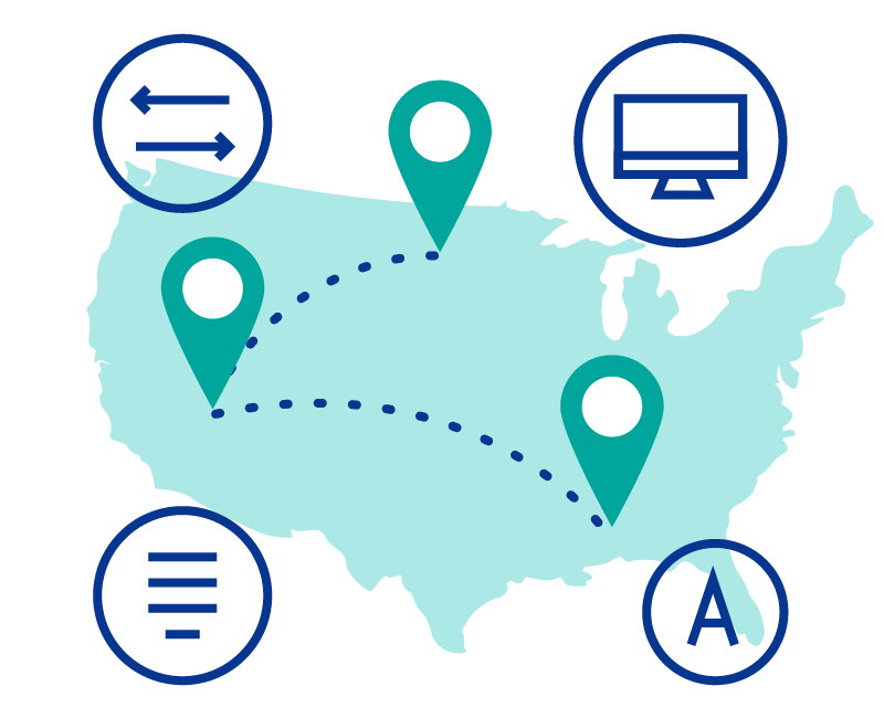 Graphic of transfer icons