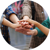 Group of people in a huddle