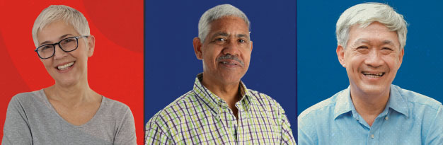 Collage of three senior adults