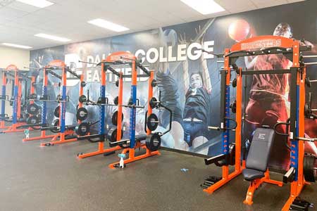 Gym equipment from Eastfield's fitness center