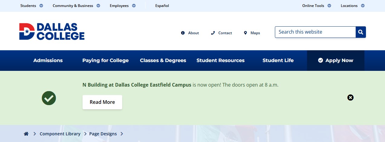 Screenshot showing example success Announcement/Emergency Notice