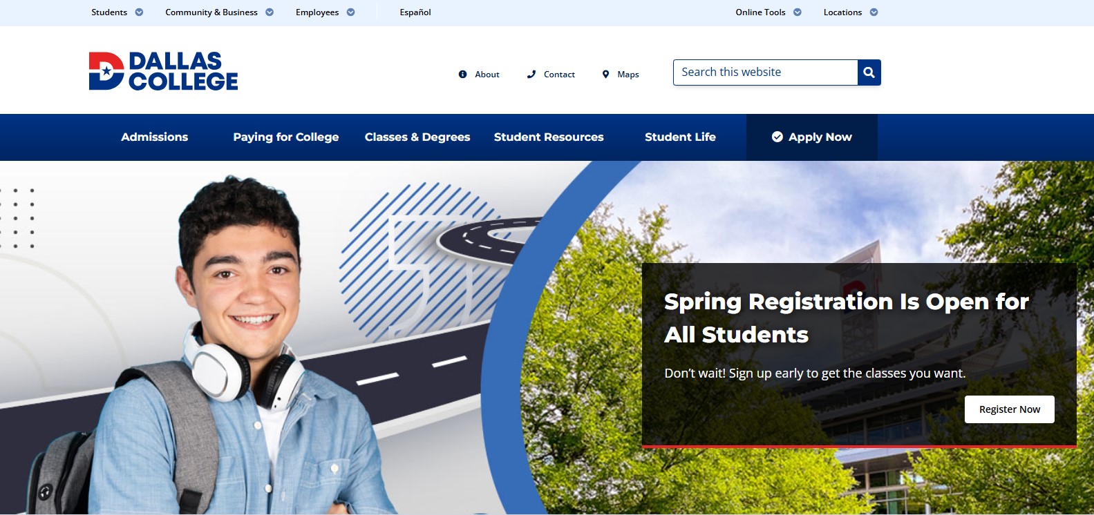Screenshot example of banner homepage content type
