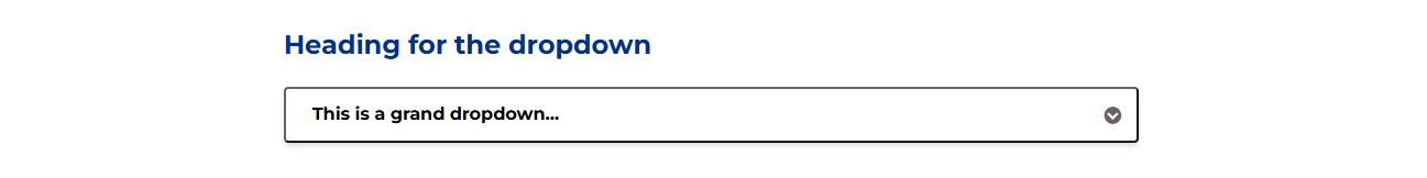 Screenshot example of dropdown content type