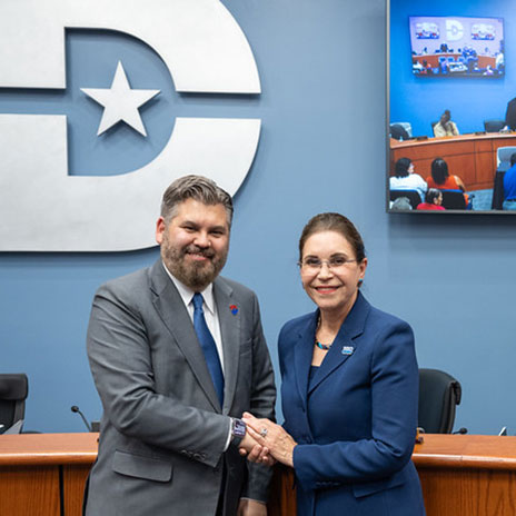 Dallas College Chancellor Justin Lonon and Tarrant County College Chancellor Elva LeBlanc