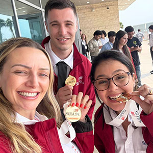 Three SkillsUSA winners holding their medals